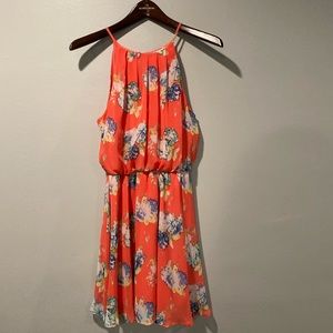 Coral Floral Dress